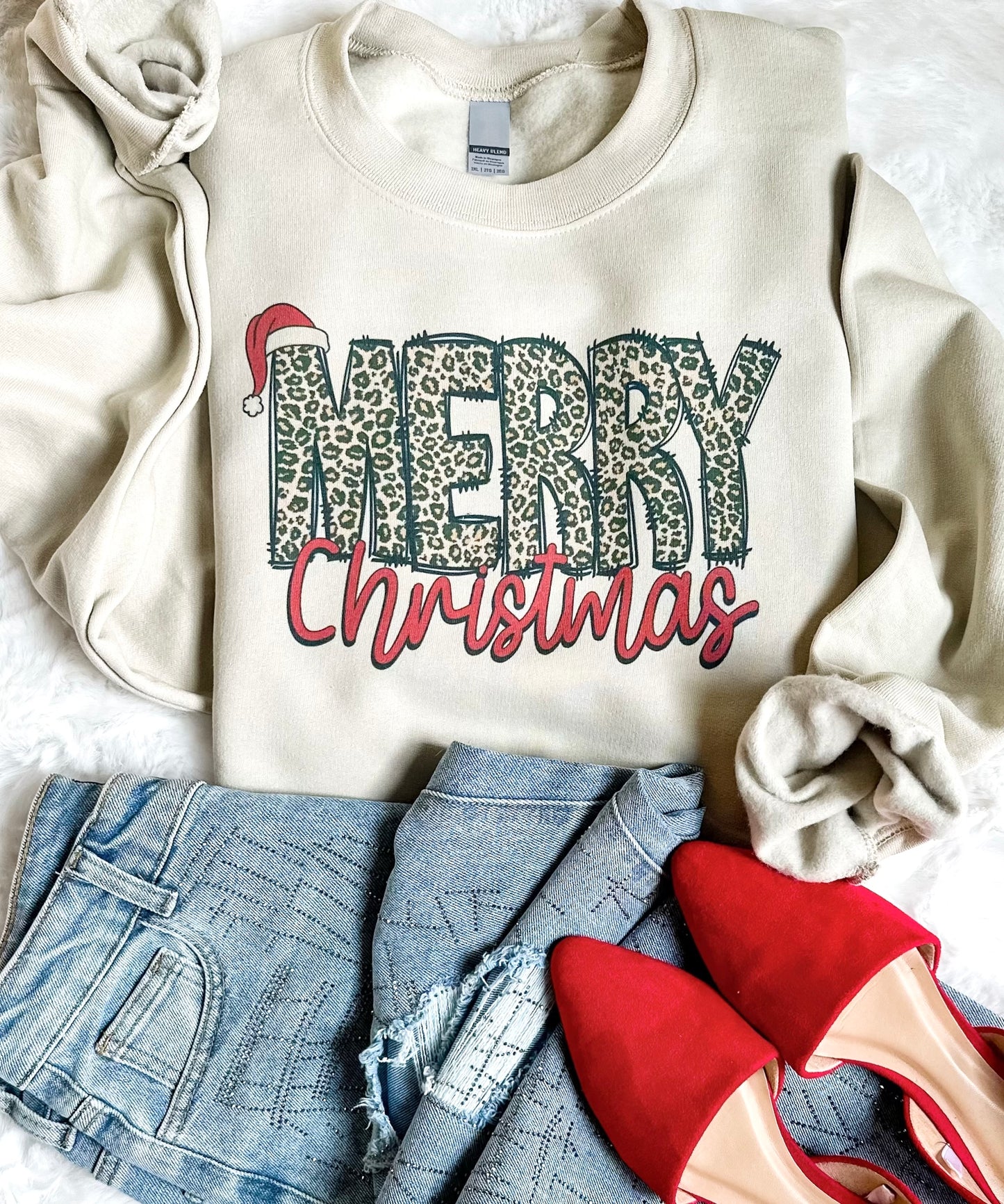Merry Leopard-Sweatshirt