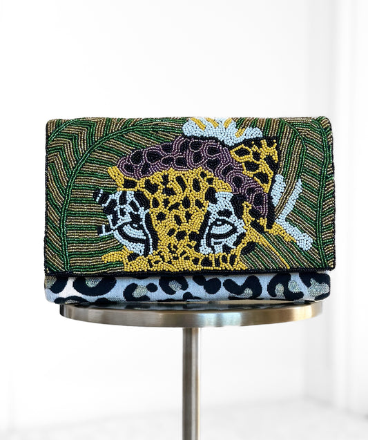 Jungle Beaded Clutch Purse