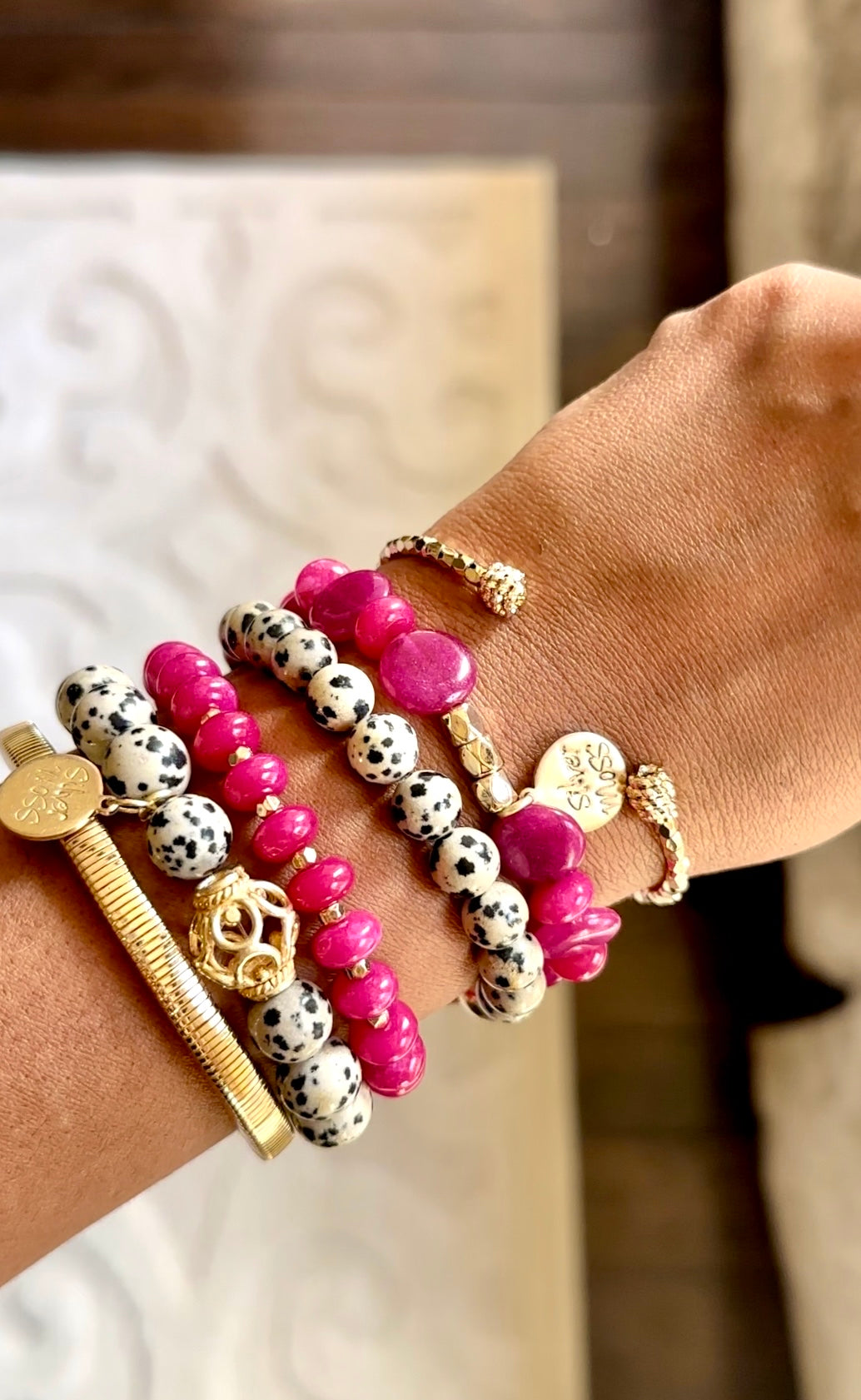 Framboise Drops Quartz Bracelet•Aria Collection