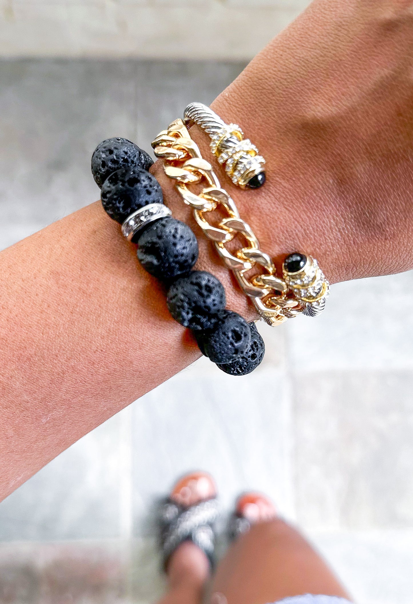 Onyx Lava Bracelet