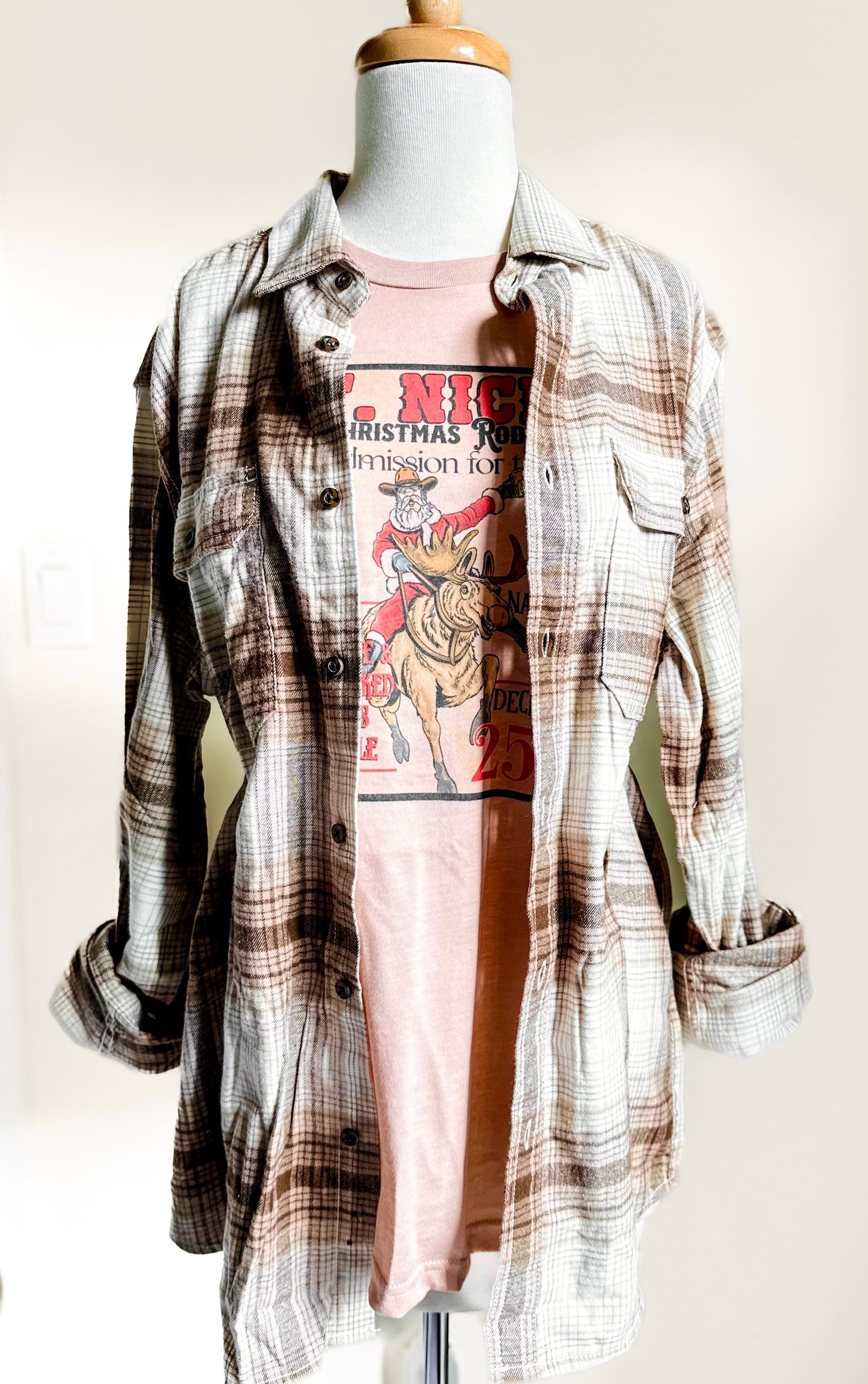 Brown Patch Flannel Shirt